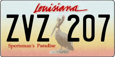 LA license plate ZVZ207