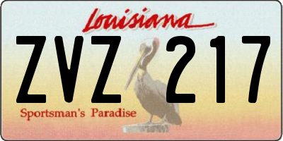 LA license plate ZVZ217