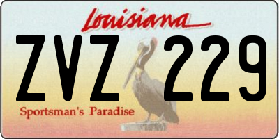 LA license plate ZVZ229