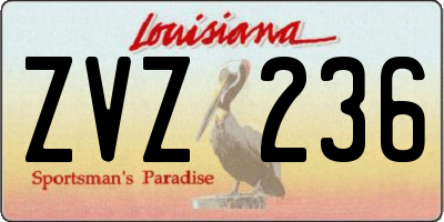LA license plate ZVZ236