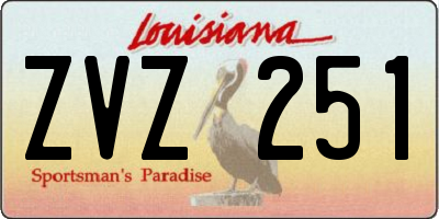 LA license plate ZVZ251