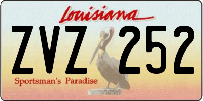 LA license plate ZVZ252