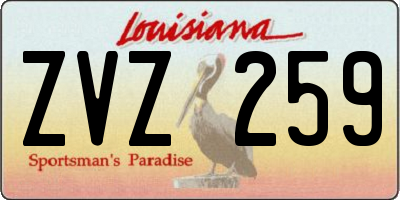 LA license plate ZVZ259