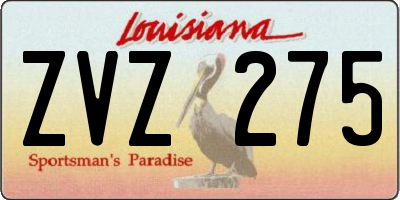 LA license plate ZVZ275