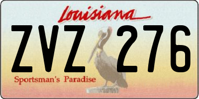 LA license plate ZVZ276