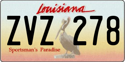 LA license plate ZVZ278