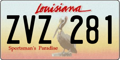 LA license plate ZVZ281
