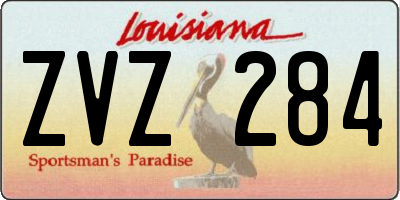 LA license plate ZVZ284