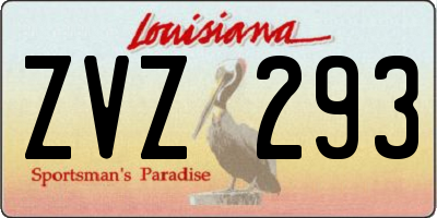 LA license plate ZVZ293