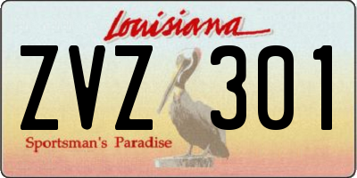 LA license plate ZVZ301