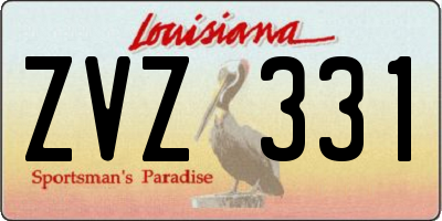 LA license plate ZVZ331