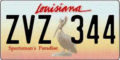 LA license plate ZVZ344
