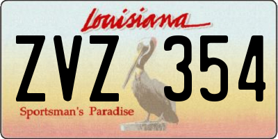 LA license plate ZVZ354