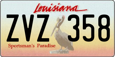 LA license plate ZVZ358