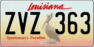 LA license plate ZVZ363
