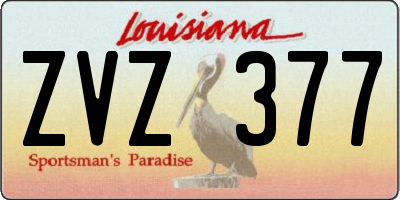 LA license plate ZVZ377