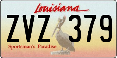 LA license plate ZVZ379