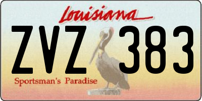 LA license plate ZVZ383