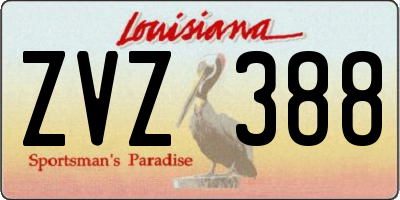 LA license plate ZVZ388