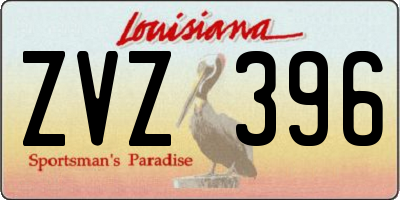 LA license plate ZVZ396