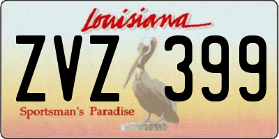 LA license plate ZVZ399