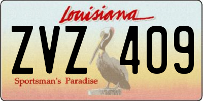 LA license plate ZVZ409