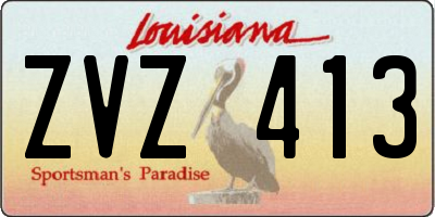 LA license plate ZVZ413