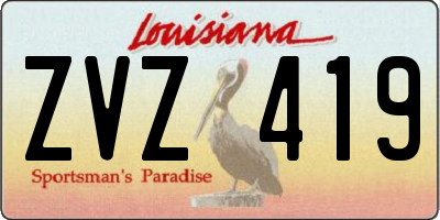 LA license plate ZVZ419