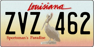 LA license plate ZVZ462