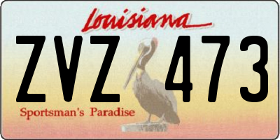 LA license plate ZVZ473