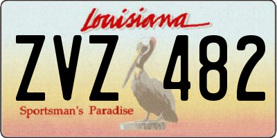 LA license plate ZVZ482