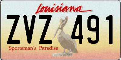 LA license plate ZVZ491