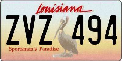 LA license plate ZVZ494