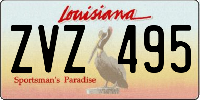 LA license plate ZVZ495