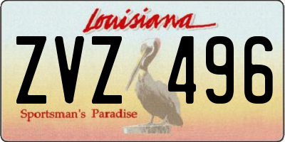 LA license plate ZVZ496