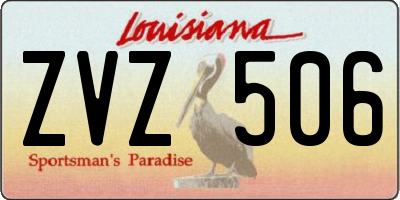 LA license plate ZVZ506
