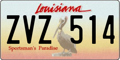 LA license plate ZVZ514