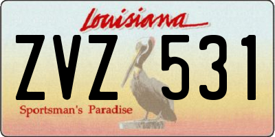 LA license plate ZVZ531