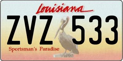 LA license plate ZVZ533