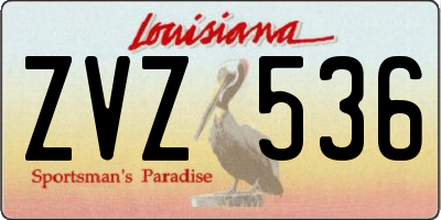 LA license plate ZVZ536