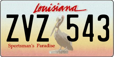 LA license plate ZVZ543