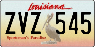 LA license plate ZVZ545