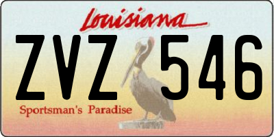 LA license plate ZVZ546