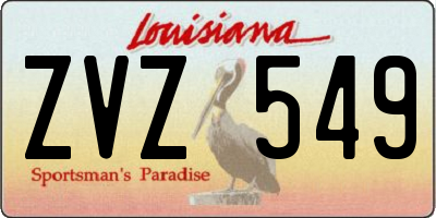 LA license plate ZVZ549