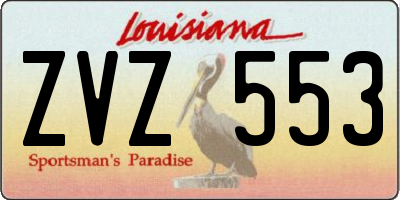 LA license plate ZVZ553