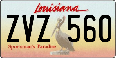 LA license plate ZVZ560