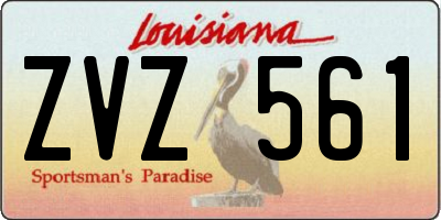 LA license plate ZVZ561