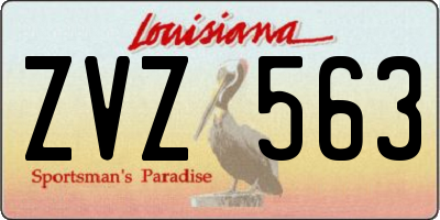 LA license plate ZVZ563