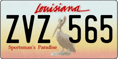 LA license plate ZVZ565