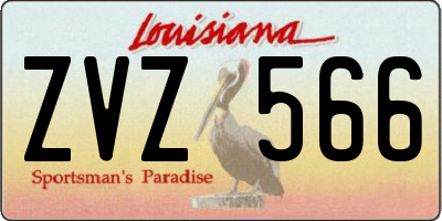 LA license plate ZVZ566